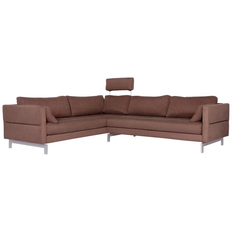 Rolf Benz Vida Fabric Sofa Brown Corner Sofa For Sale at 1stDibs