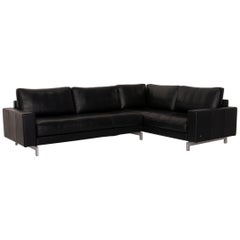 Rolf Benz Vida Leather Sofa Black Corner Sofa