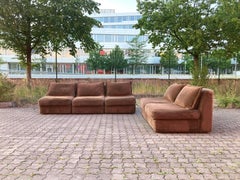 Conjunto de salón modular Rolf Benz Vintage marrón, sofá seccional de los años 70