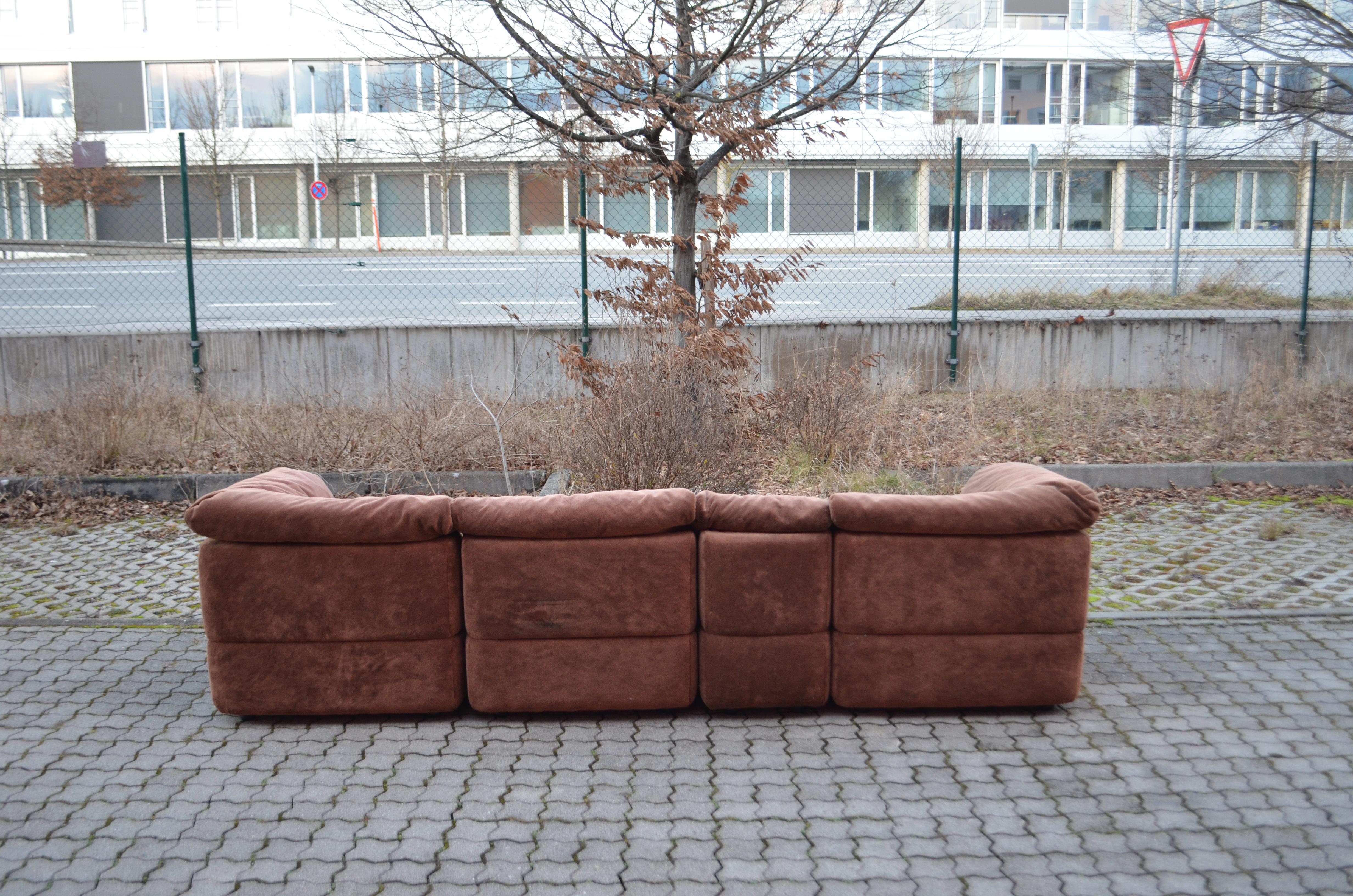Modulares Vintage-Sofa in Braun von Rolf Benz, 1970 im Zustand „Gut“ im Angebot in Munich, Bavaria
