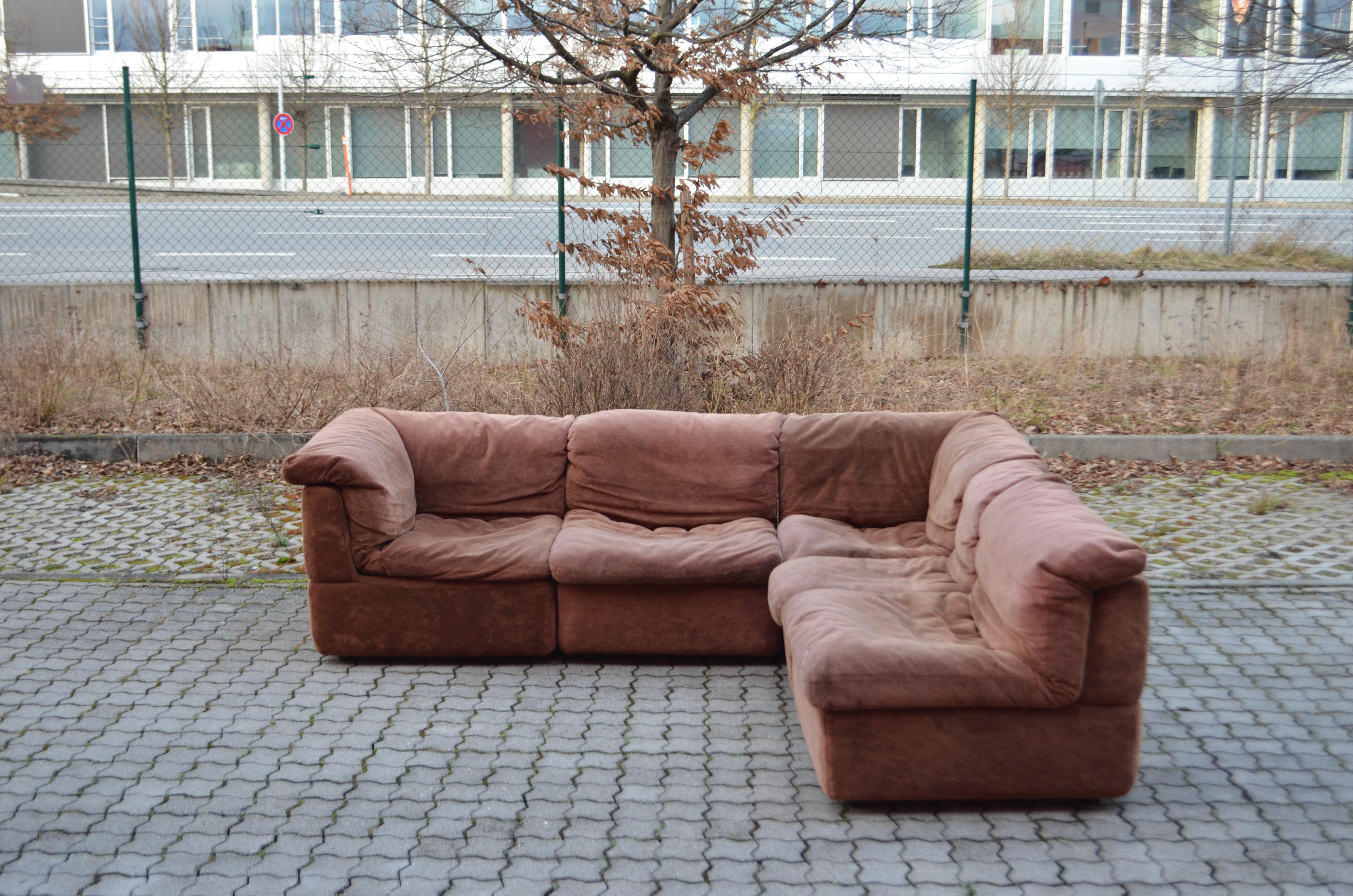 Modulares Vintage-Sofa in Braun von Rolf Benz, 1970 (Stoff) im Angebot