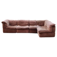 Rolf Benz Retro Modular Brown Sectional Sofa 1970