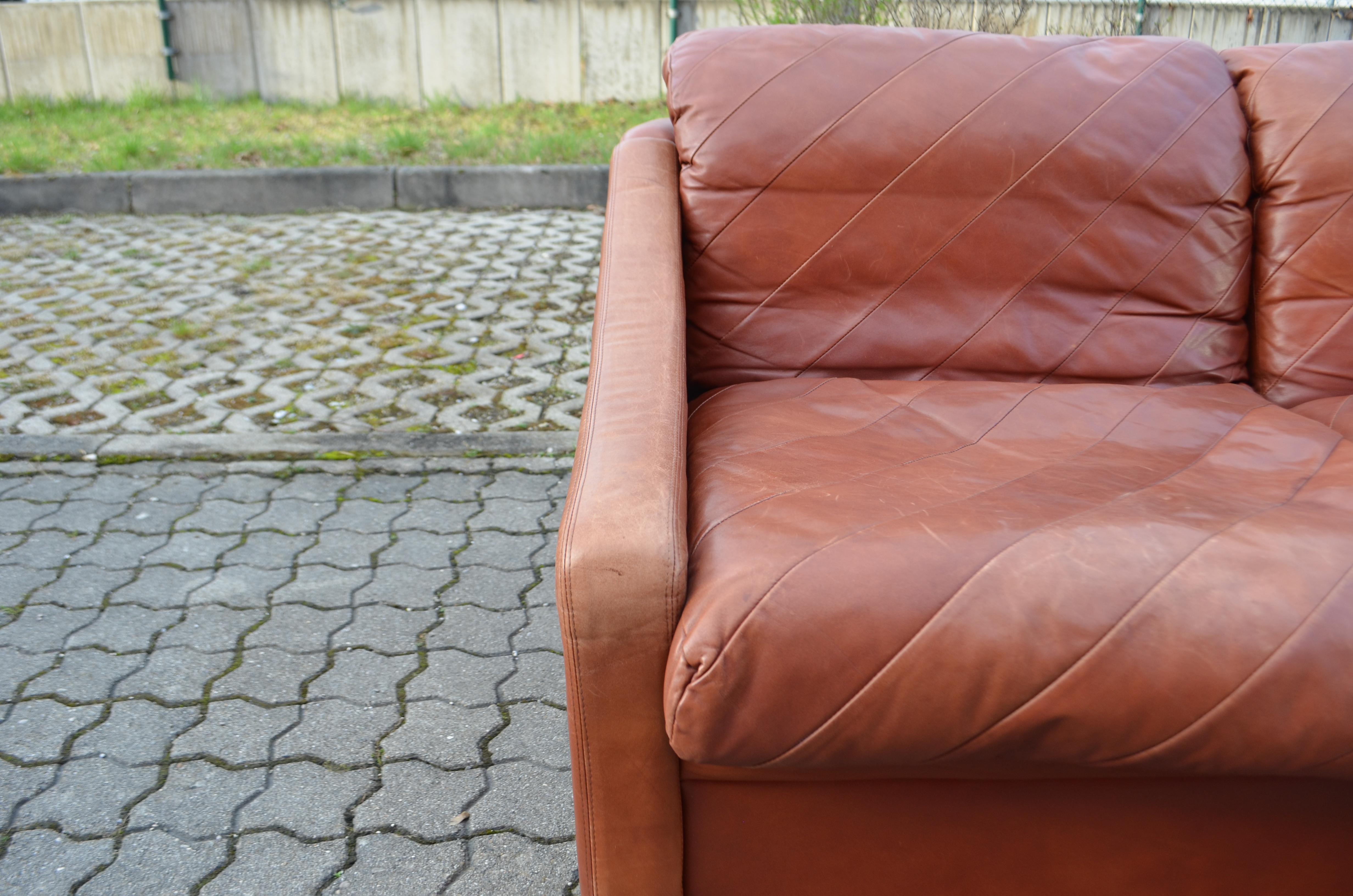 Rolf Benz Vintage Oxred Leather Living room Sofa Ensemble, Germany, 1970 For Sale 5