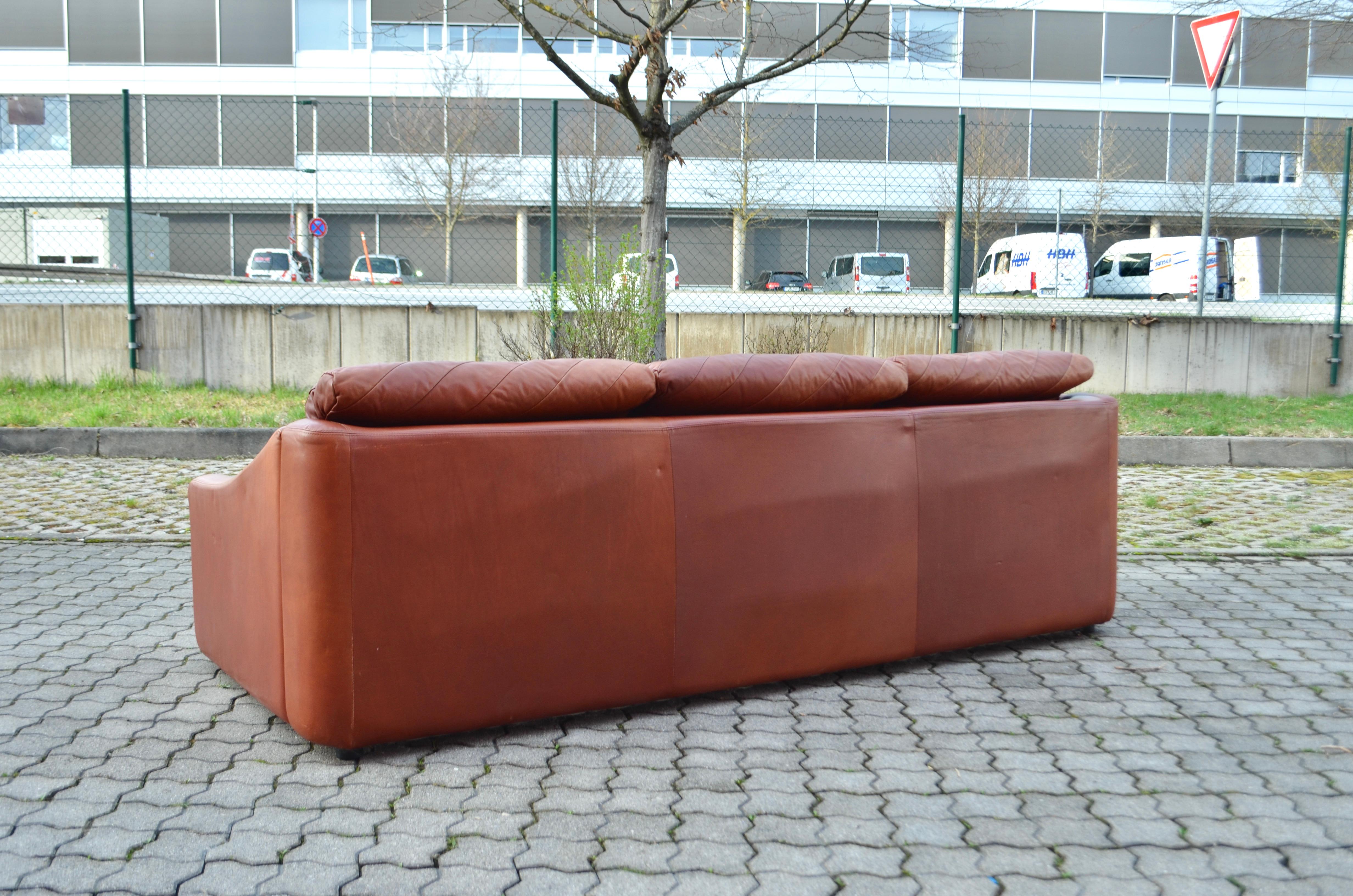Rolf Benz Vintage Oxred Leather Living room Sofa Ensemble, Germany, 1970 For Sale 6
