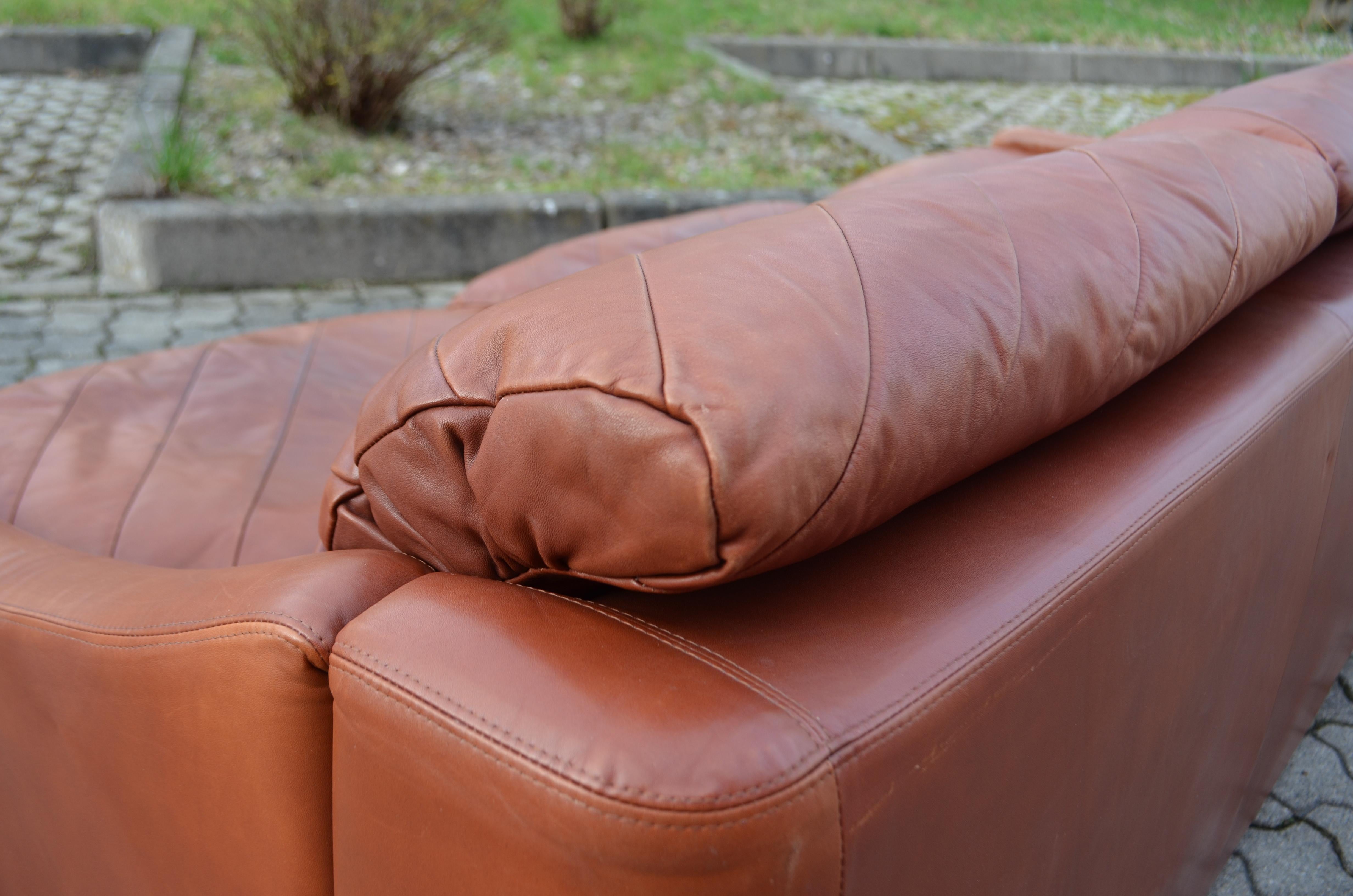 Rolf Benz Vintage Oxred Leather Living room Sofa Ensemble, Germany, 1970 For Sale 8