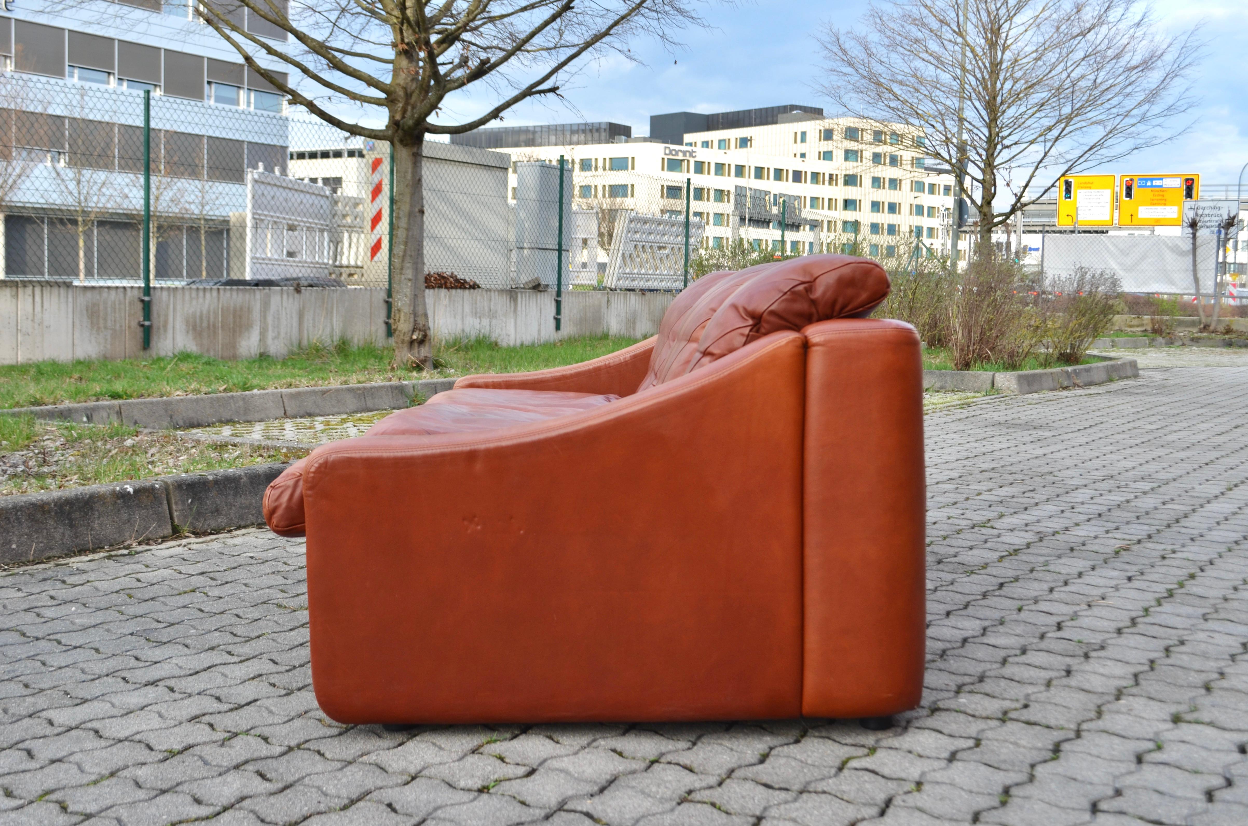 Rolf Benz Vintage Oxred Leather Living room Sofa Ensemble, Germany, 1970 For Sale 9