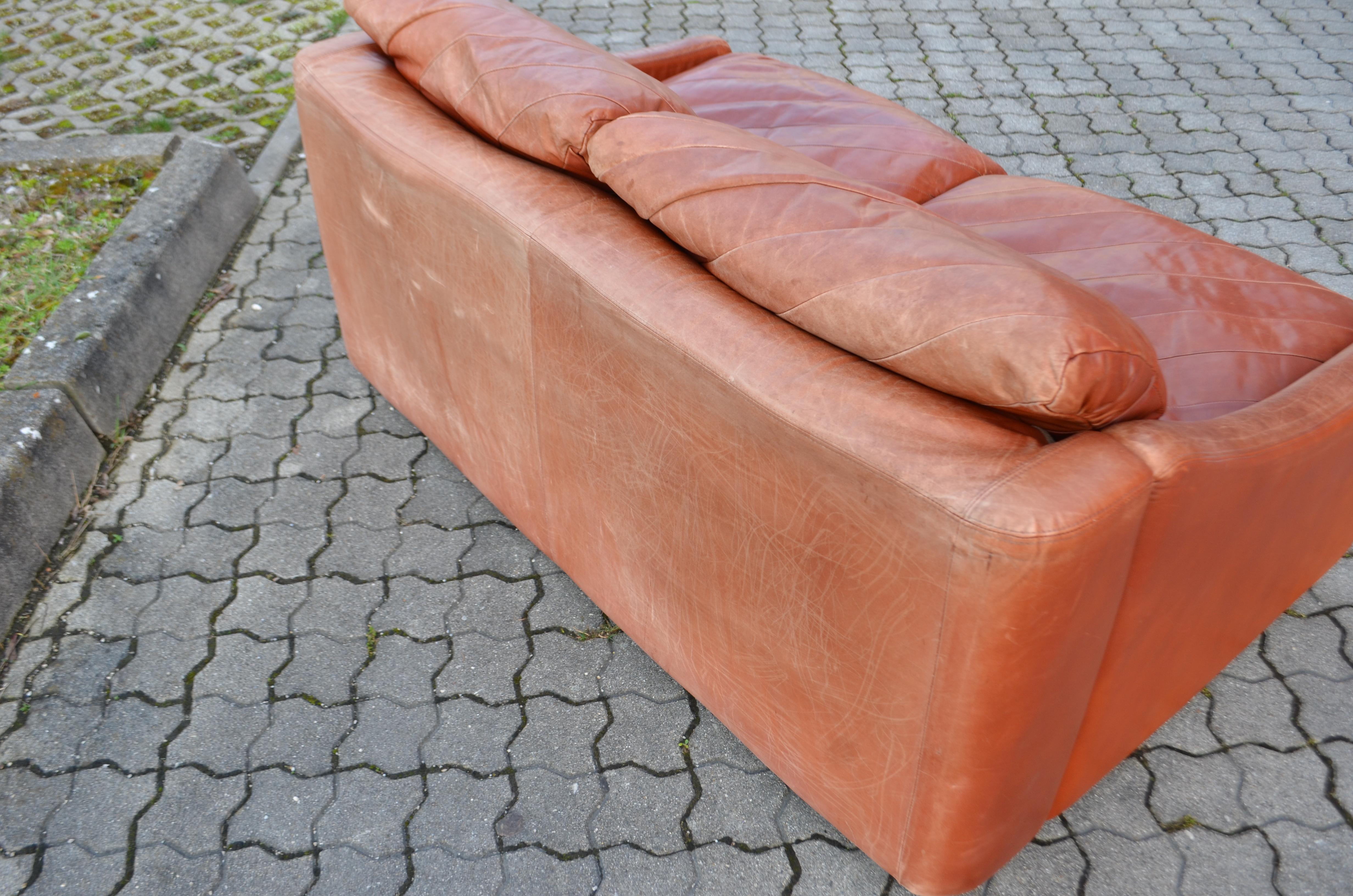 Rolf Benz Vintage Oxred Leather Living room Sofa Ensemble, Germany, 1970 For Sale 12
