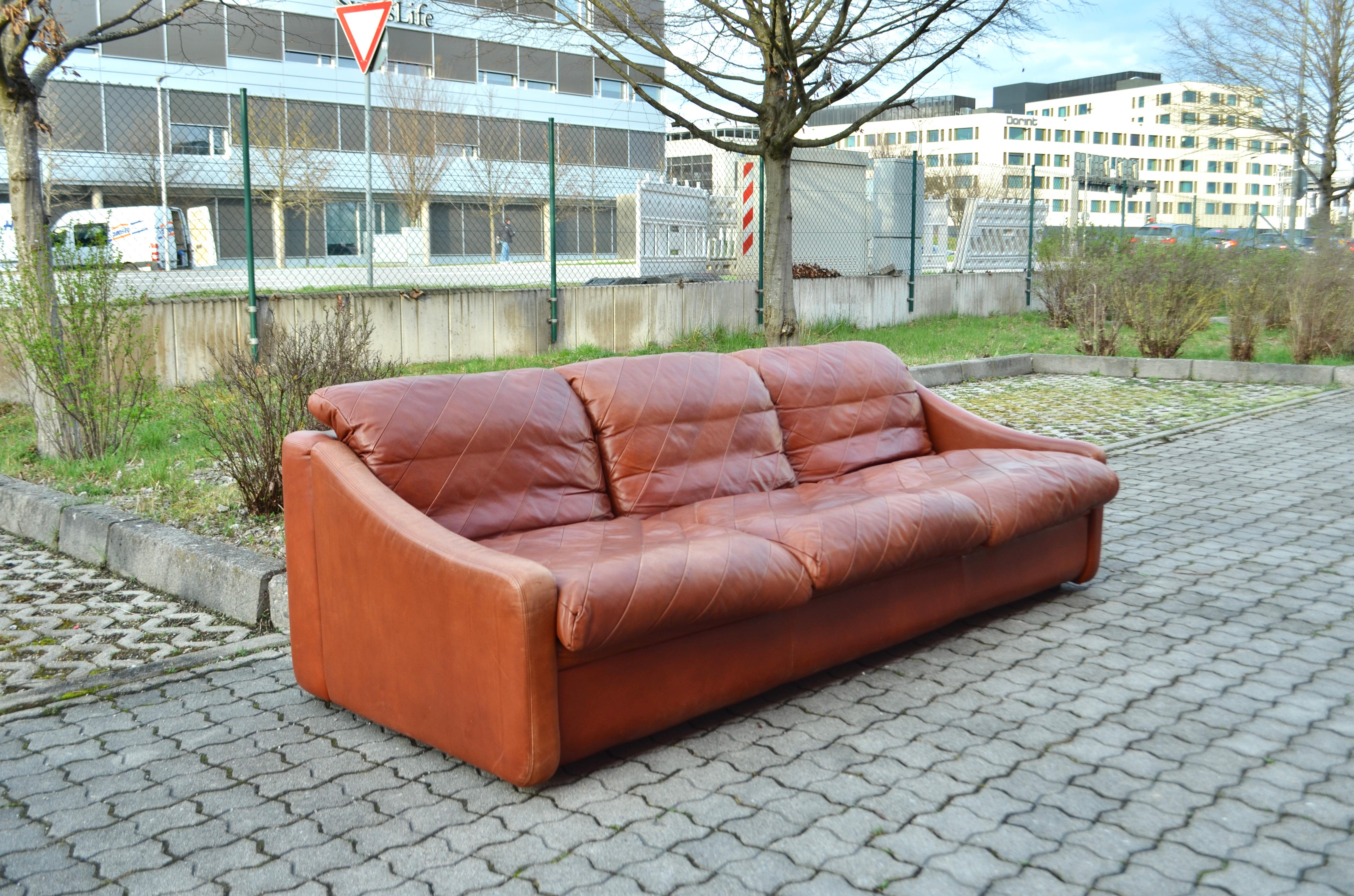 Rolf Benz Vintage-Wohnzimmer-Sofa-Ensemble aus oxidiertem Leder, Deutschland, 1970 (Moderne) im Angebot