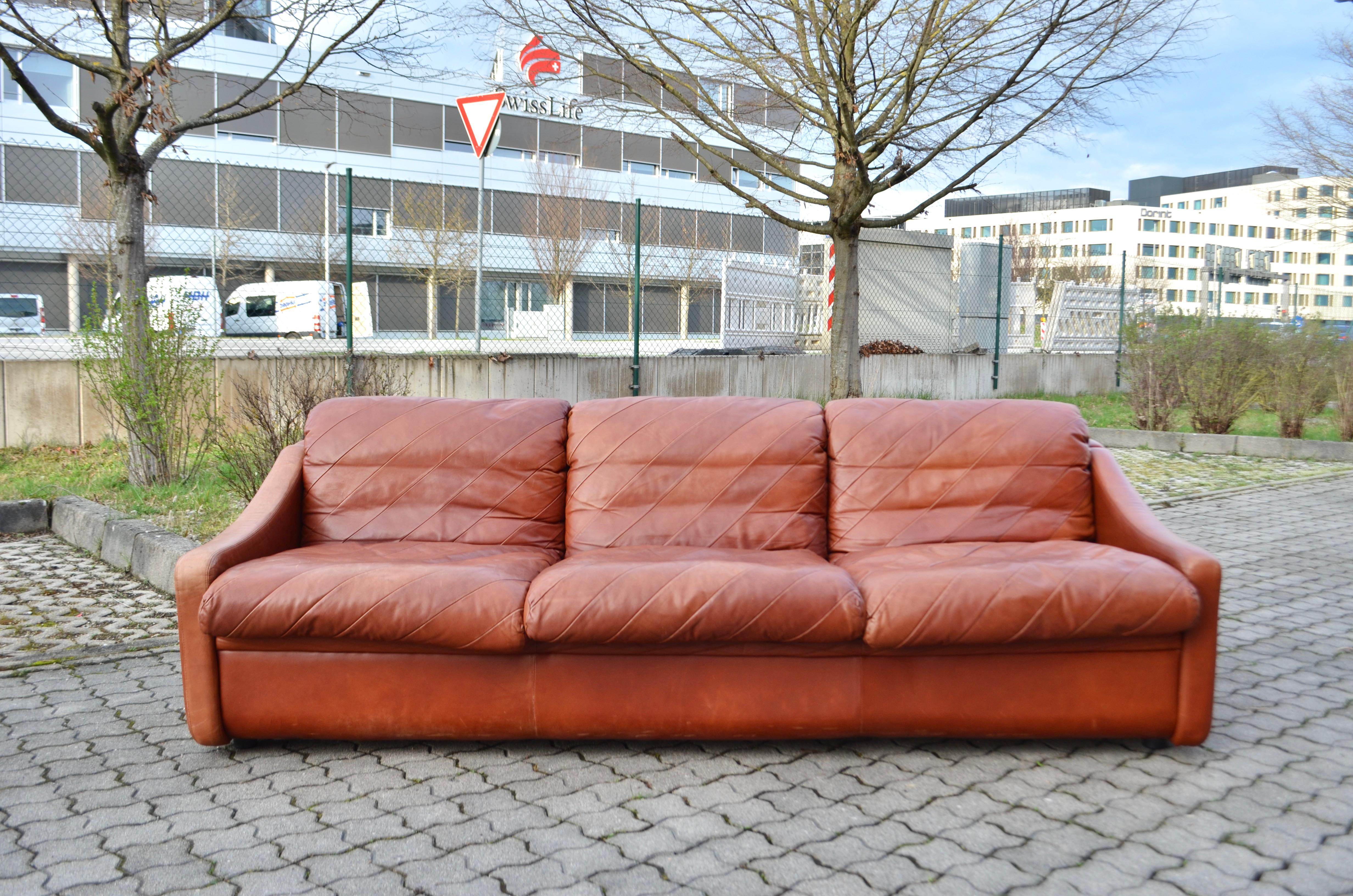 Rolf Benz Vintage Oxred Leather Living room Sofa Ensemble, Germany, 1970 In Good Condition For Sale In Munich, Bavaria