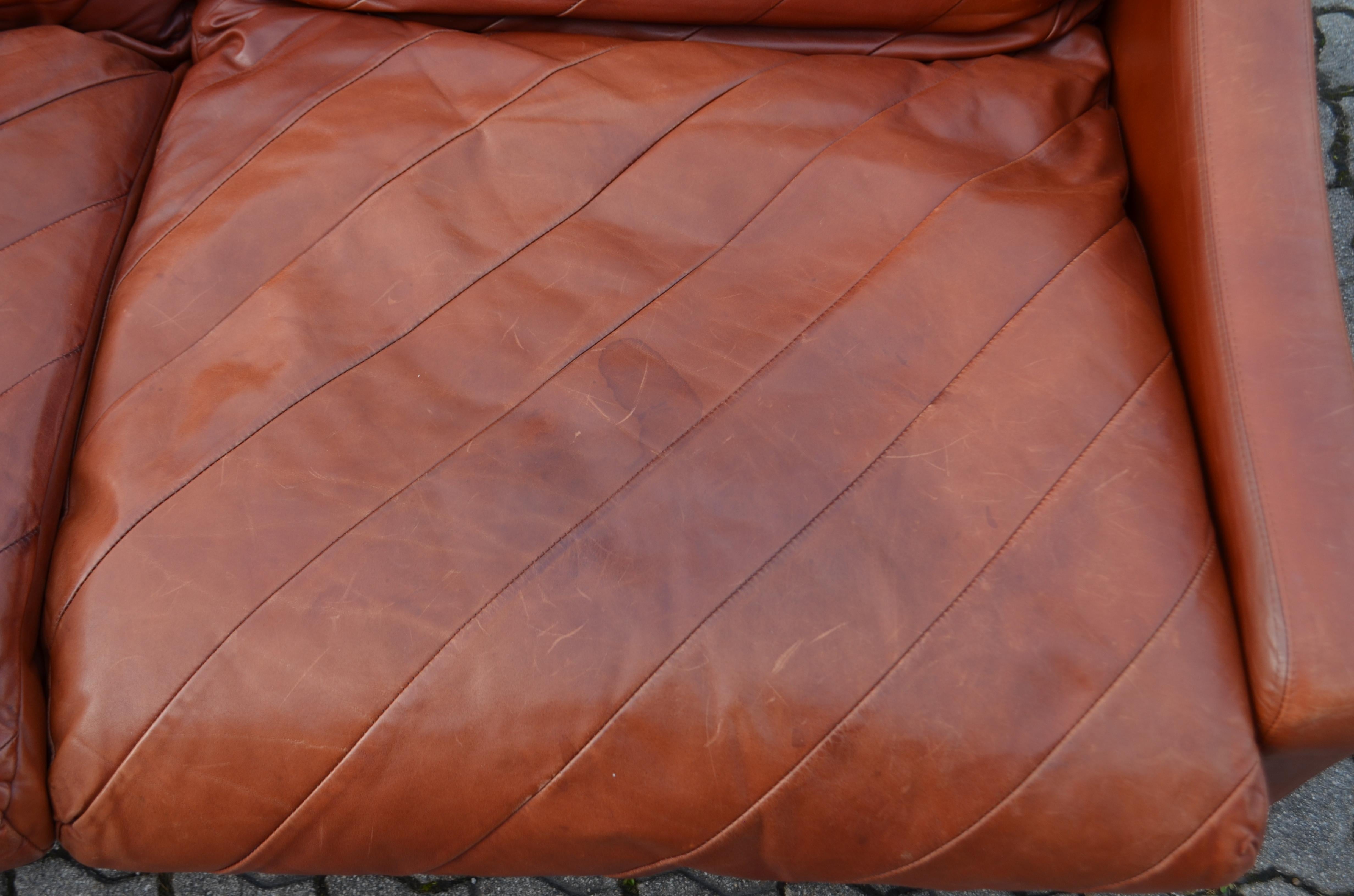 Rolf Benz Vintage Oxred Leather Living room Sofa Ensemble, Germany, 1970 For Sale 3