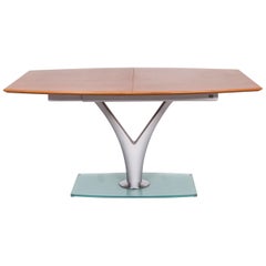 Rolf Benz Wood Glass Dining Table Function Extendable Table