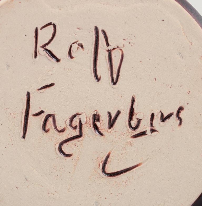 XX secolo Rolf Fagerberg (1934-2008). Ceramista svedese. Unico vaso con coperchio in ceramica. in vendita