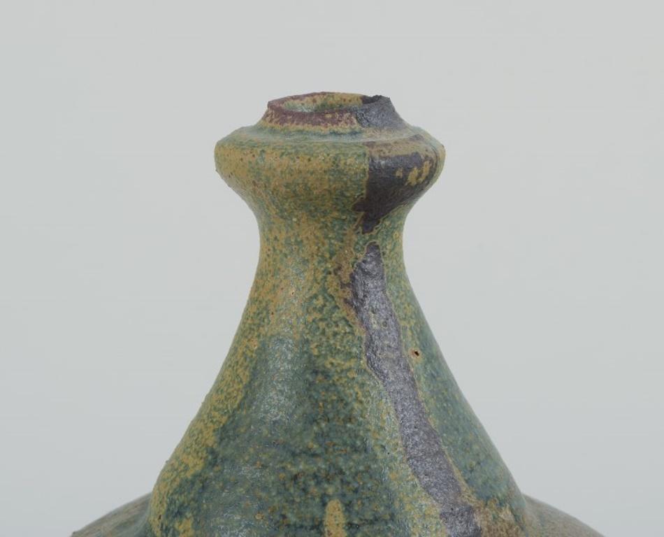 20th Century Rolf Fagerberg, Swedish ceramicist. Large round ceramic vase. Late 20th C. For Sale