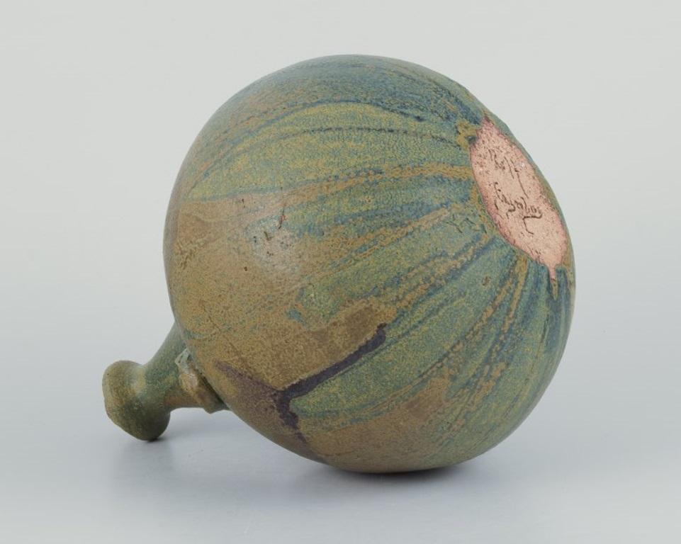 Ceramic Rolf Fagerberg, Swedish ceramicist. Large round ceramic vase. Late 20th C. For Sale