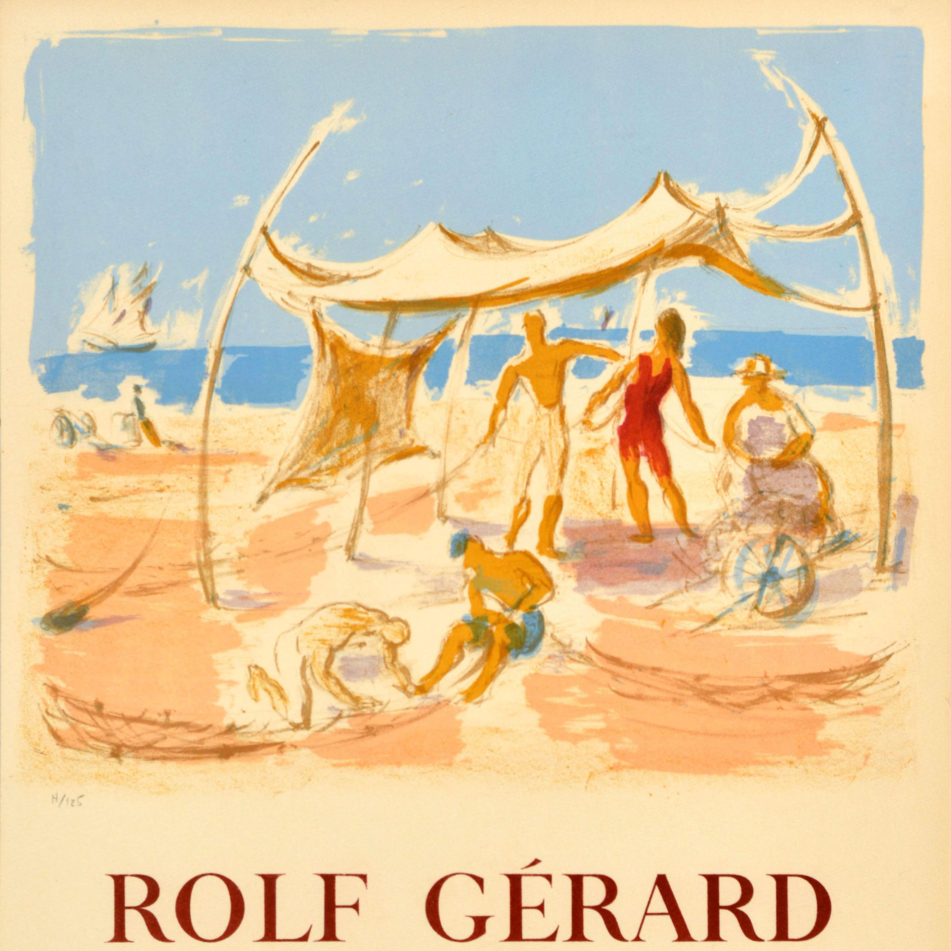 Original Vintage Art Exhibition Poster Rolf Gerard Pont Des Arts Lucie Weill For Sale 1