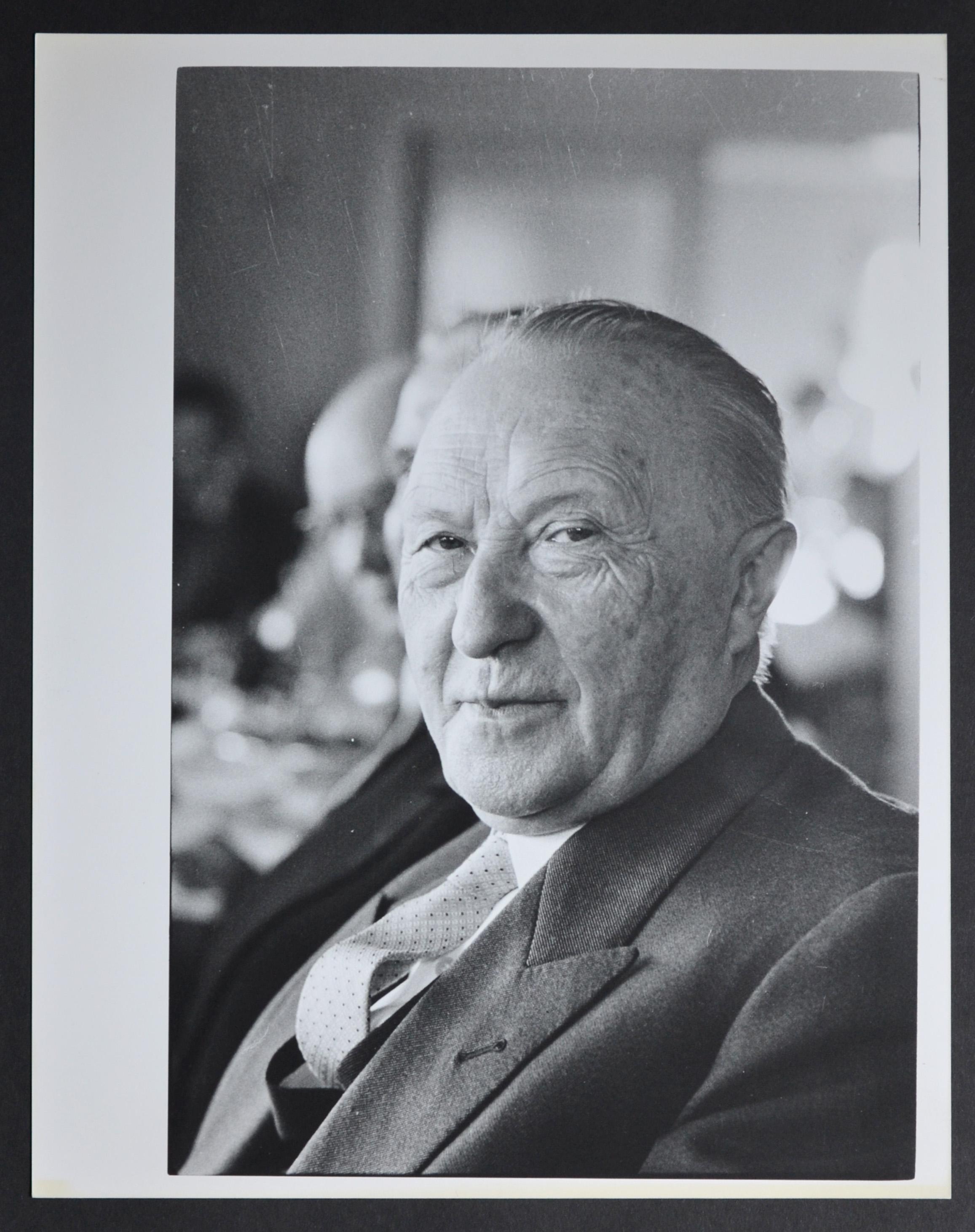 Rolf Gillhausen Black and White Photograph - Portrait of Chancellor Konrad Adenauer, West Germany 1950s.