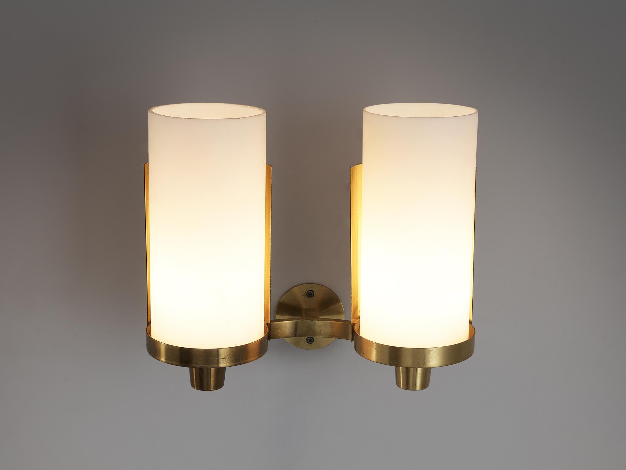 Rolf Graae Wall Lights in Opal Glass and Brass  For Sale 2
