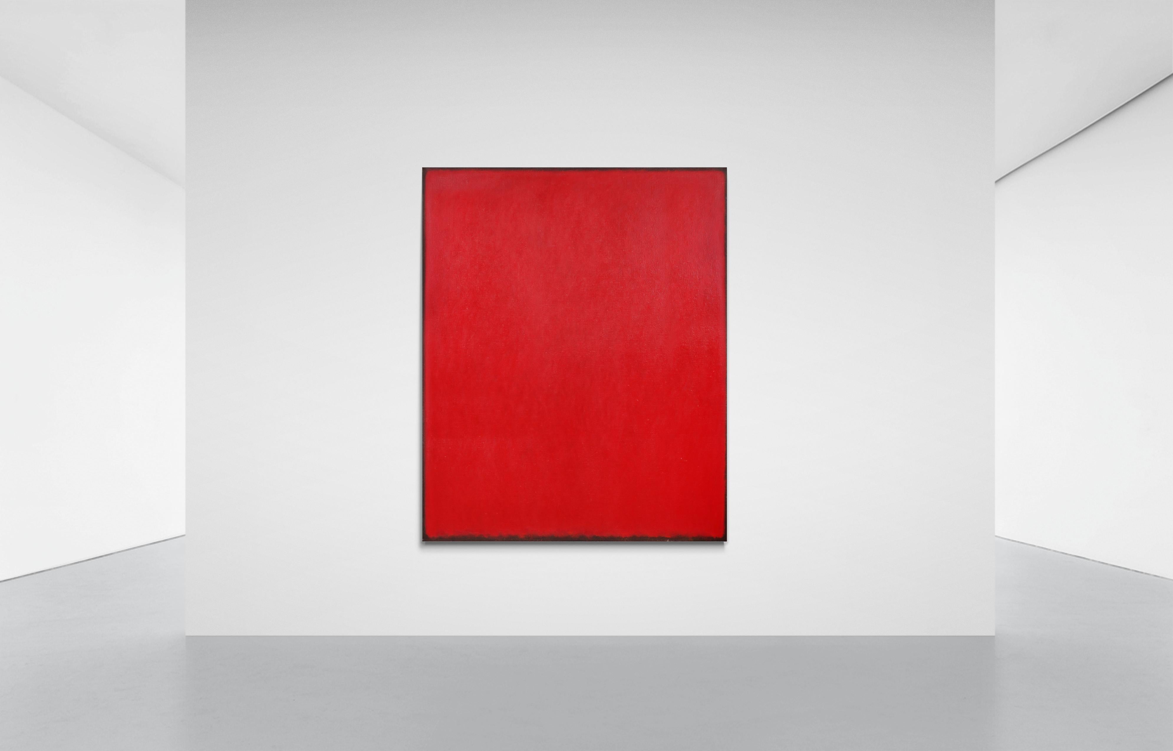 Monochromes rotes Acrylgemälde 