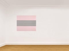 20th Century Rolf Hans Shaped Canvas Abstract Acrylic Painting in Pink, Swiss