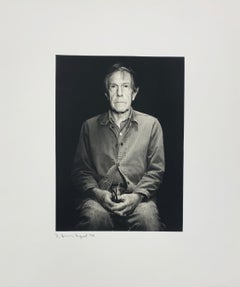 Portrait photo of John Cage by Rolf Hans in Switzerland August, 1986, signed