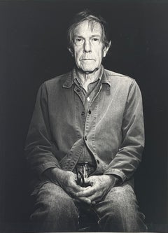 Portrait photo of John Cage by Rolf Hans in Switzerland August, 1986, signed