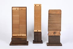 Three Post-War Abstract Wooden Sculptures 1980s German Artist Rolf Hans