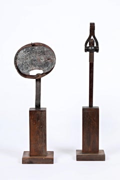 Two Post-War Abstract Iron Sculptures 1991 German Artist Rolf Hans