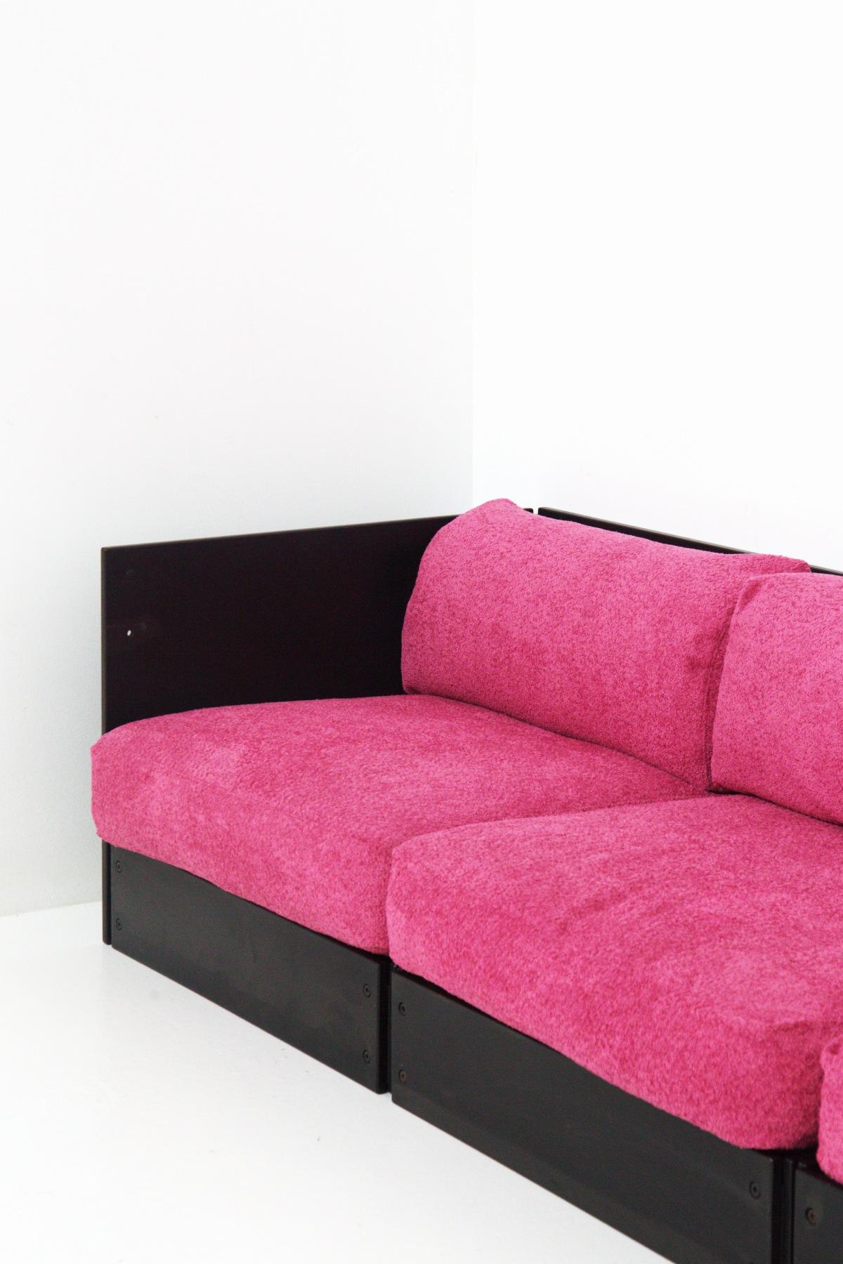 Rolf Heide Vintage Sofa for ICF in Pink Bouclé 2