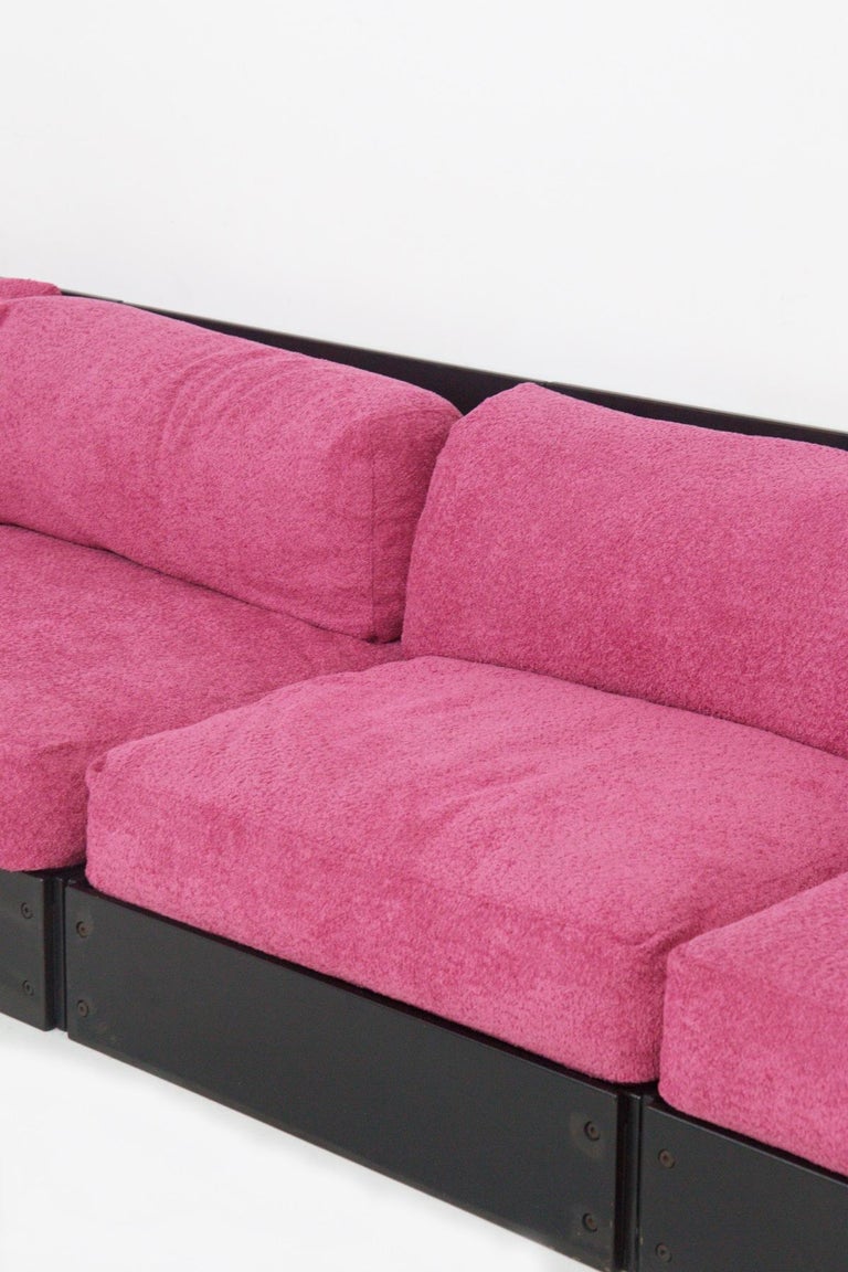 Rolf Heide Vintage Sofa for ICF in Pink Bouclé For Sale at 1stDibs
