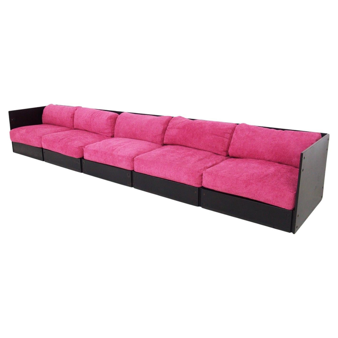 Rolf Heide Vintage Sofa for ICF in Pink Bouclé