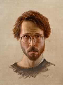 “Self Portrait Post Panic Attack ” Oil Painting, Realist, Melancholic, Signed