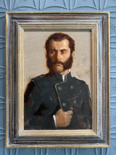 Peinture à l'huile « Le général », portrait réaliste d'un officier de l'armée âgé au visage rouillé