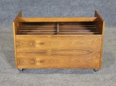 Rolf Hesland Designed Rolling Record/ Magazine Caddy by Bruksbo