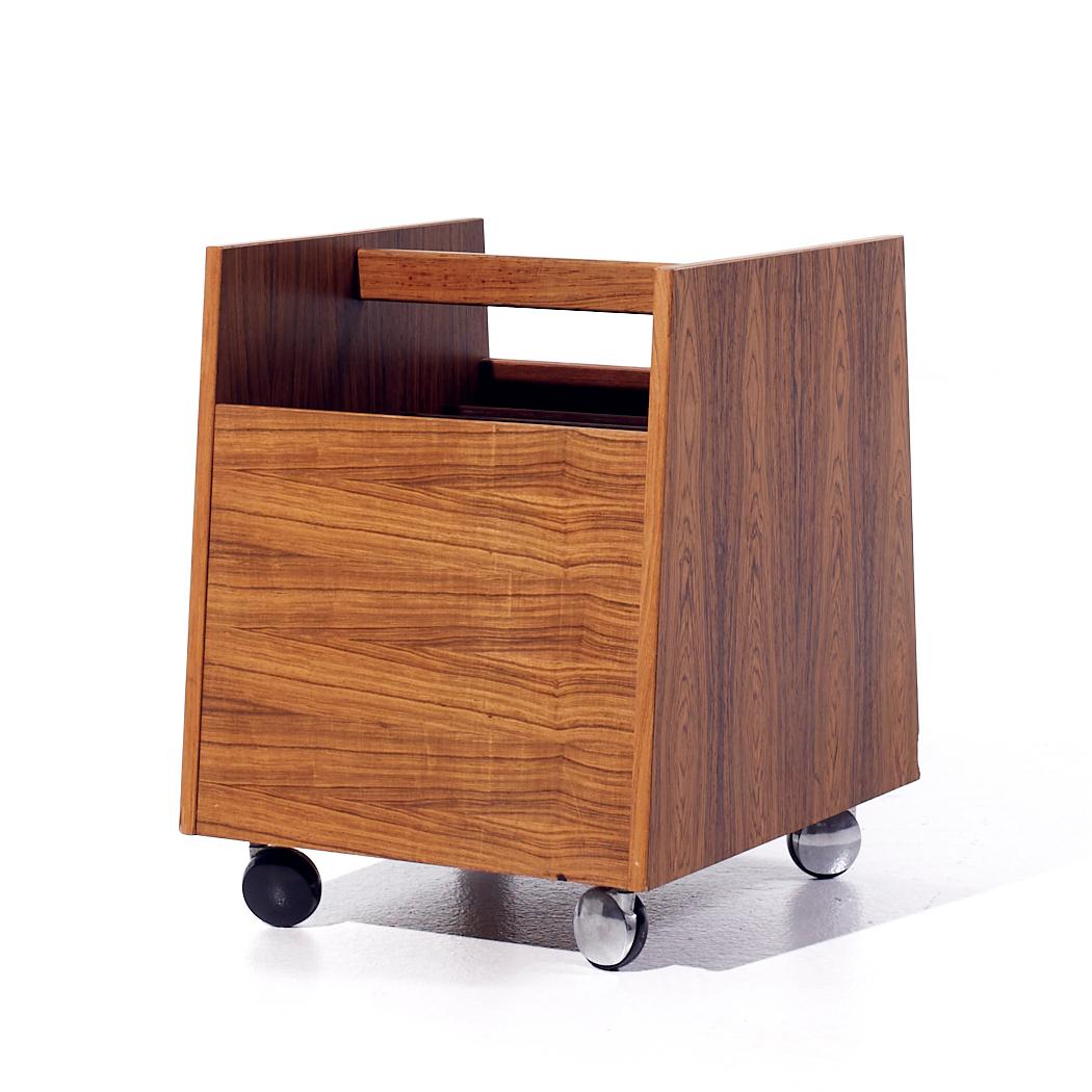 Mid-Century Modern Rolf Hesland pour Bruksbo Boîte à disques en palissandre danoise du milieu du siècle en vente