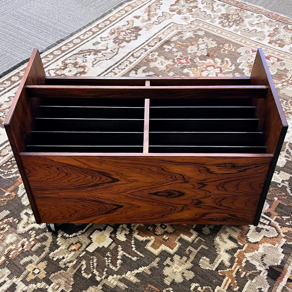 Mid-Century Modern Rolf Hesland for Bruksbo Rosewood Magazine or Record Rack