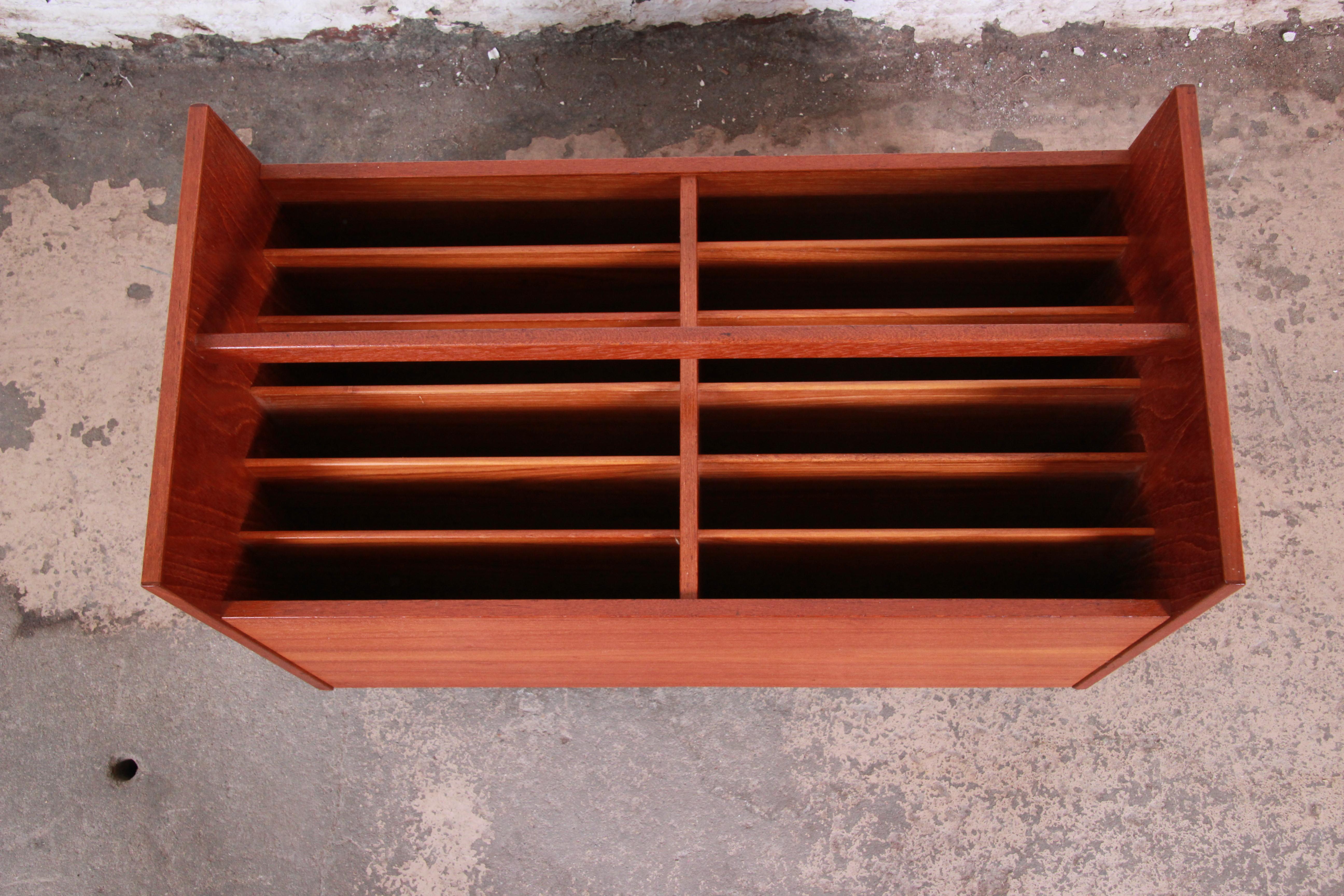 Norwegian Rolf Hesland for Bruskbø Scandinavian Modern Teak Record Holder or Magazine Rack