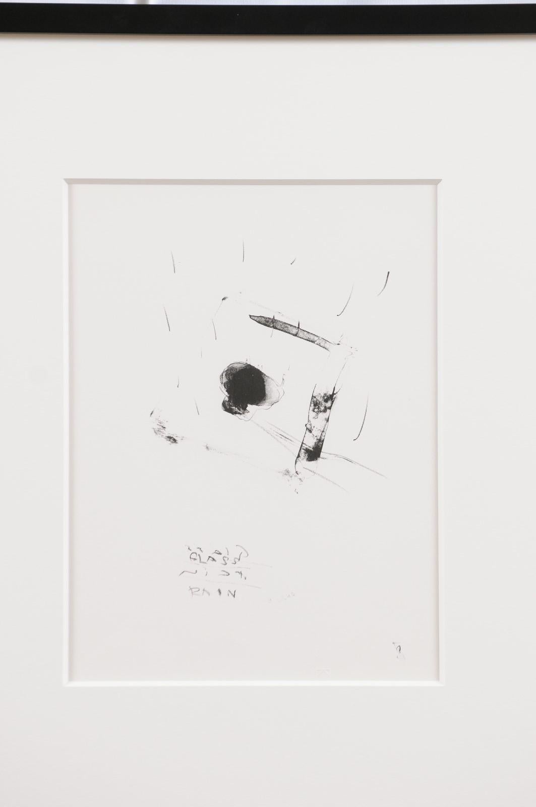 20th Century Rolf Julius Abstract Glass Rain Lithograph