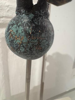 Elefant am Ball  Bronzetierskulptur mit Zirkusszene von Rolf Knie