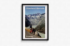 Circa 1960 original travel poster for the Swiss Alps - Bernese Oberland
