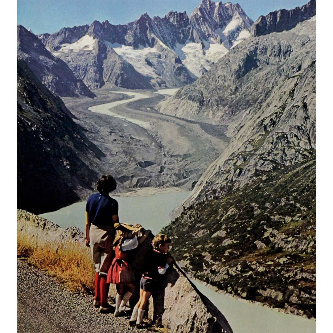 Poster di viaggio originale del 1960 per le Alpi svizzere - Oberland bernese in vendita 1
