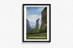 circa 1970 original travel poster Suisse Jungfrau Region Lauterbrunnen