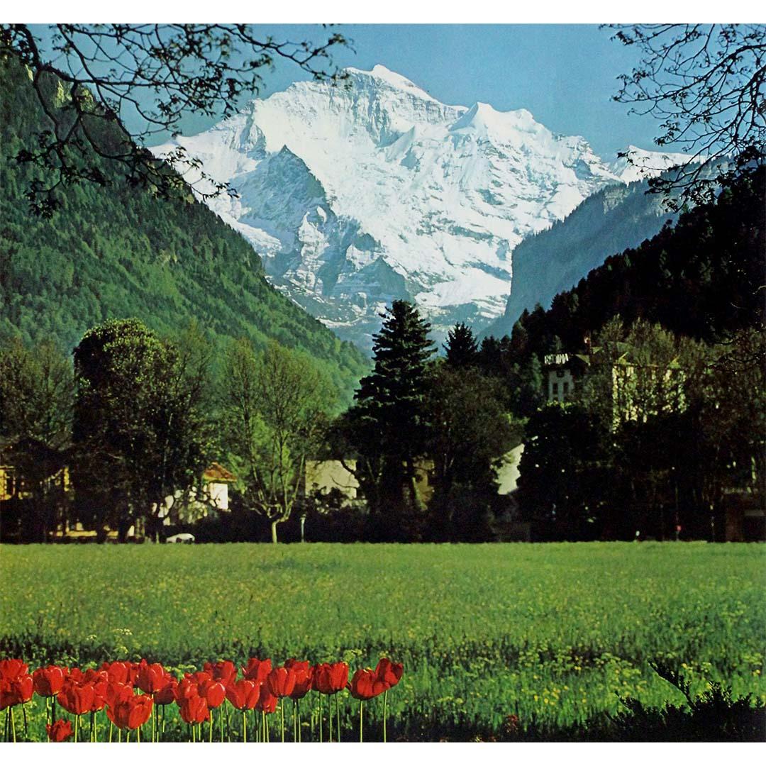 Original travel poster Swiss photograph Rolf Krebs - Suisse Interlaken For Sale 2