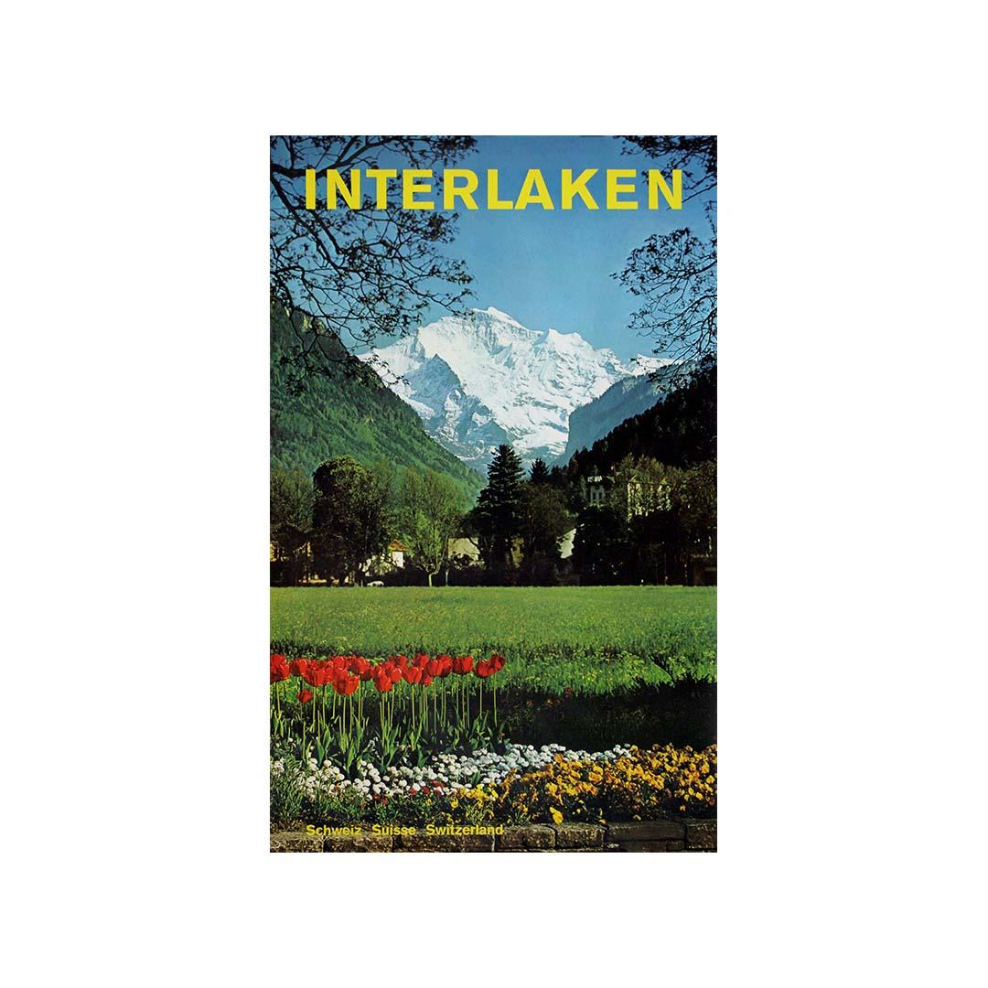 Original travel poster Swiss photograph Rolf Krebs - Suisse Interlaken For Sale 3