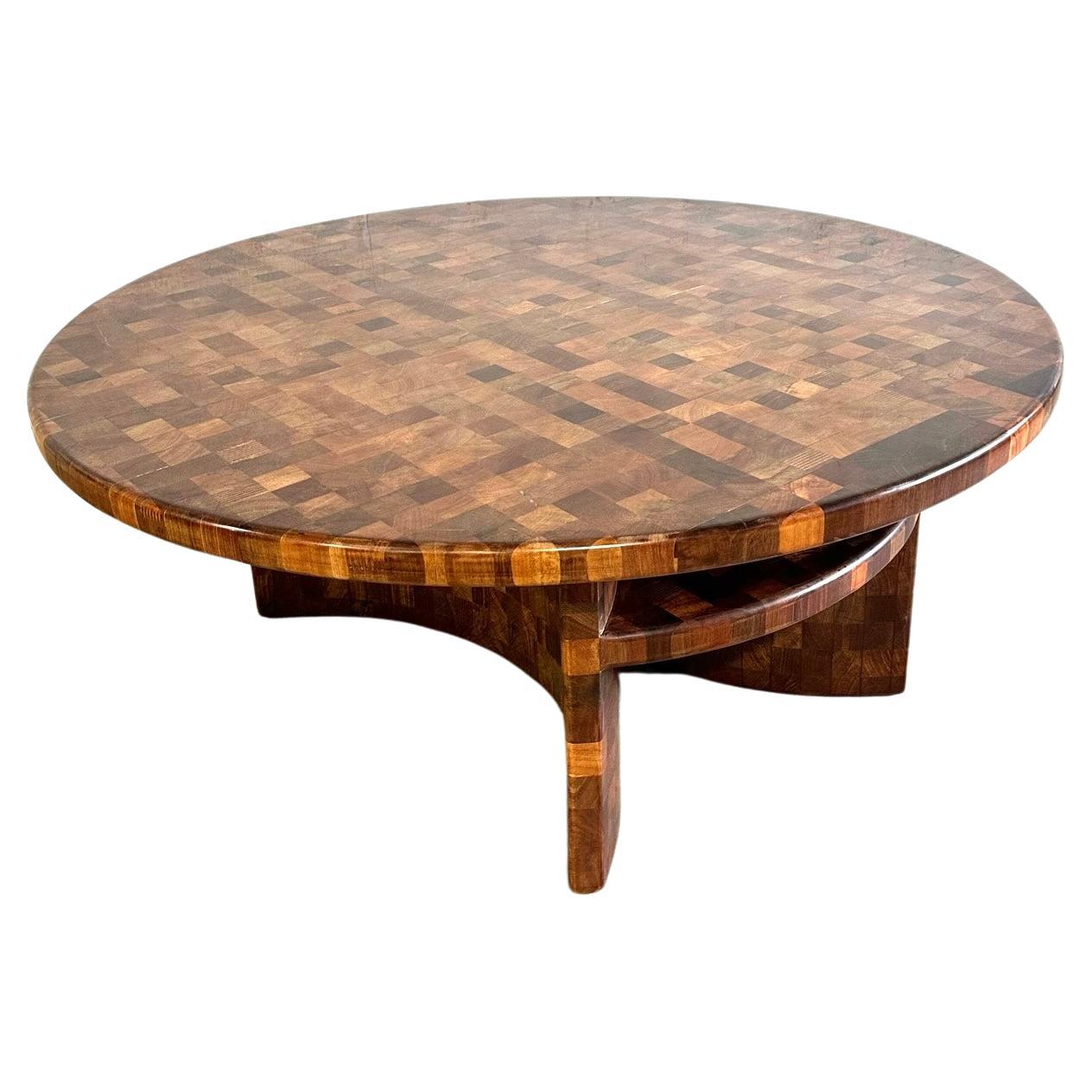 Rolf Middelboe Attrib Vintage Marquetry Checkered Coffee Table For Sale