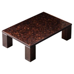 Rolf Middelboe for Tranekær Brutalist Coffee Table with Intarsia, Denmark, 1970s