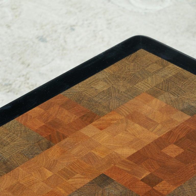 Rolf Middelboe & Gorm Lindum End-Grain Mosaic Coffee Table for Tranekaer Denmark In Good Condition For Sale In Meer, VAN