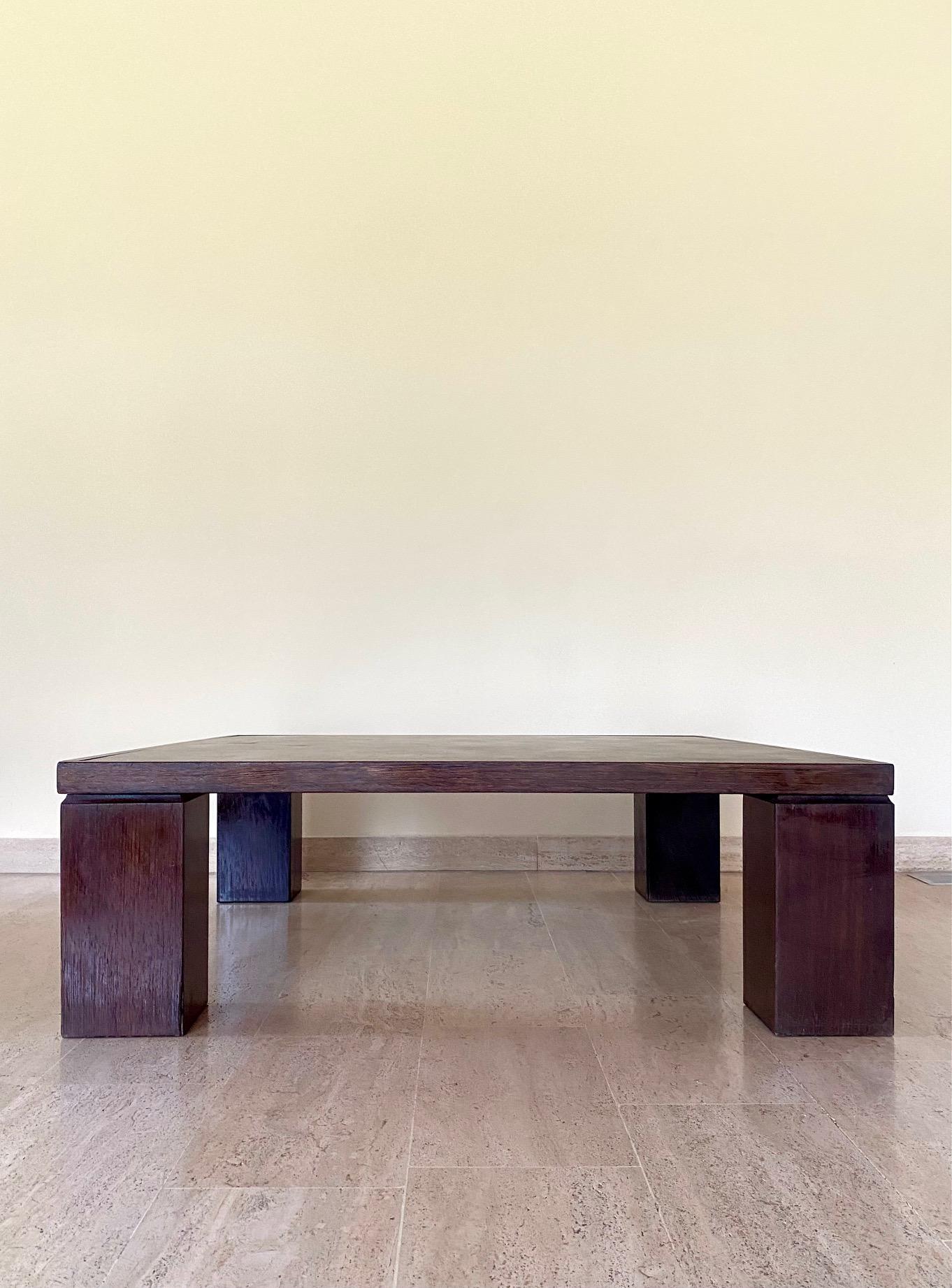 Mid-Century Modern Rolf Middelboe & Gorm Lindum Marquetry Coffee Table, in Solid Wenge, Denmark For Sale