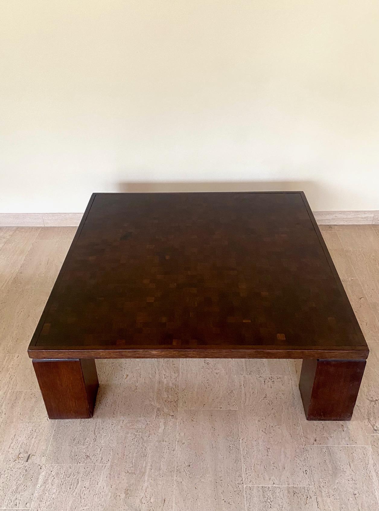 Rolf Middelboe & Gorm Lindum Marquetry Coffee Table, in Solid Wenge, Denmark In Good Condition For Sale In PARIS, FR