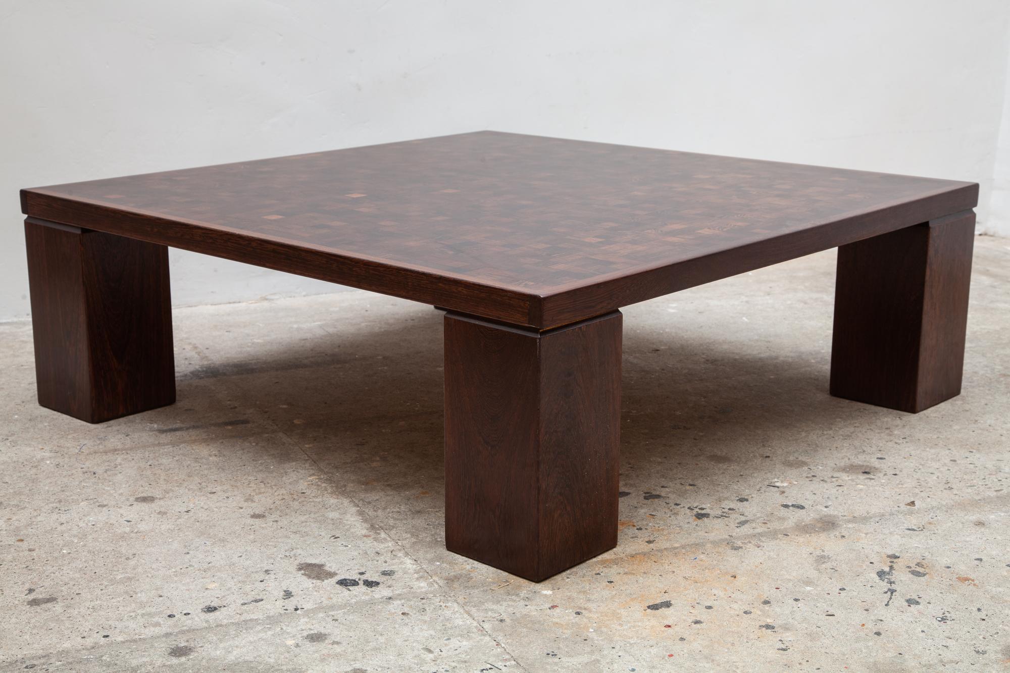 Scandinavian Modern Rolf Middelboe & Gorm Lindum Marquetry Coffee Table, in Solid Wenge, Denmark For Sale