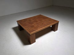 Rolf Middelboe & Gorm Lindum Mosaic Oak Coffee Table, Denmark, 1970s